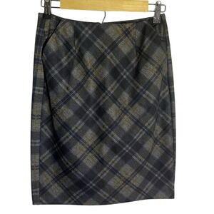 Cabi Plaid Pencil Skirt Zipper Back Pockets Womens 0 Style 3756
